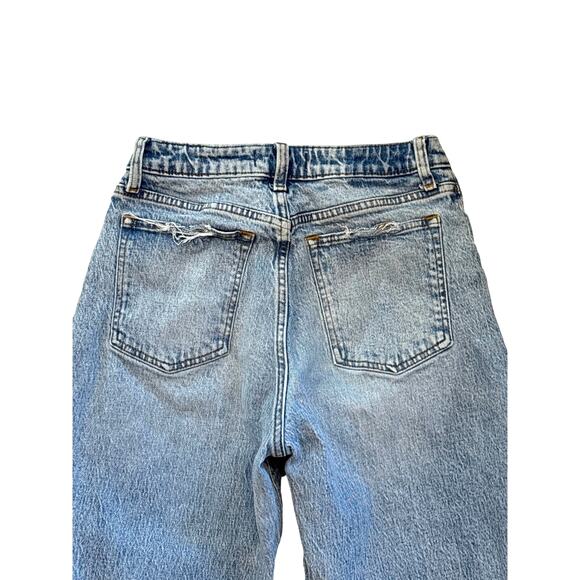 Abercrombie & Fitch Jeans Womens 6 Blue Acid Wash The Mom High Rise Curve Love - Picture 3 of 10